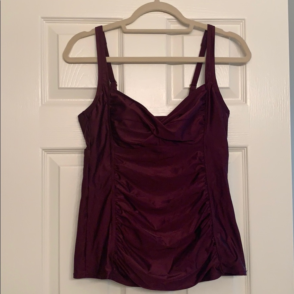 Merona dark plum rouched tankini